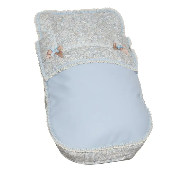 Babyline - Saco de Silla Caramelo Azul - Saco de Paseo para Entretiempo y Verano - Cubrepies del Saco Incluido - 1