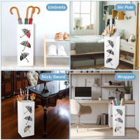 Soporte de paraguas de Metal cuadrado, estante decorativo, Cubo de soporte, bastones multiusos para caminar, soporte para entrada - details 5