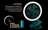 VENTRONIK  Ventilador Portátil de Pinza con Luz Propia y Batería Recargable USB Tipo C, sin cable. - details 3