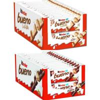 Kinder bueno Nacional y kinder blanco Chocolate Chocolatina Original Kinder Barritas de Chocolate blanco/negro relleno de avellanas 100% NACIONAL aperitivos dulce Caja 30u - details 2