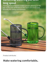 Botella De Riego De Acero Inoxidable Con Cuello Largo Para Plantas Herramienta De Jardinería Grande Canasto Doméstico - details 1