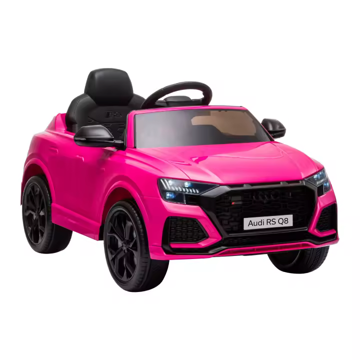 HOMCOM Coche Eléctrico Infantil +3 Años Licencia Audi RS Q8 con Batería 6V 2 Motores Mando a Distancia Música MP3 Bocina y Luces Velocidad Máx. 3km/h 101x62x51 cm Rosa/Negro - 1