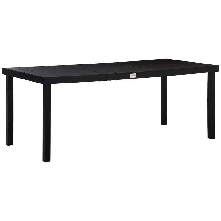 Outsunny Mesa de Jardín Rectangular para 8 Personas Mesa de Comedor Exterior 190x90x74 cm con Encimera de Listones y Estructura de Aluminio para Terraza Balcón - 1