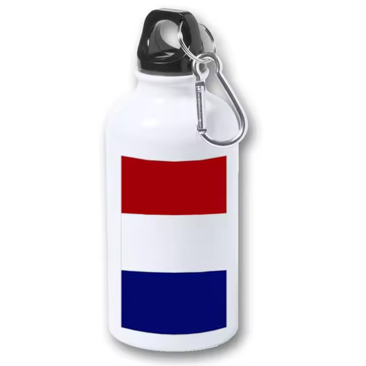 BIDON 400ML METALICO BANDERA DE FRANCIA LIBERTAD para viaje y deporte liberte equalite fraternite - 1