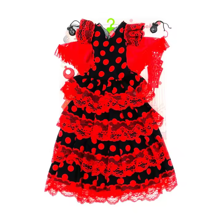 Muñeca Flamenca Vestido Folk Artesanía Sintra Andalucía - 1