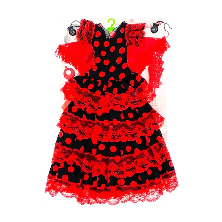 Muñeca Flamenca Vestido Folk Artesanía Sintra Andalucía - 1