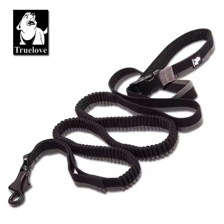 Truelove Dog Running Bungee Leash Hand-held Waistworn Adjustable Nylon Elastic Retractable Dog Leads for Running Jogging Walking - 1