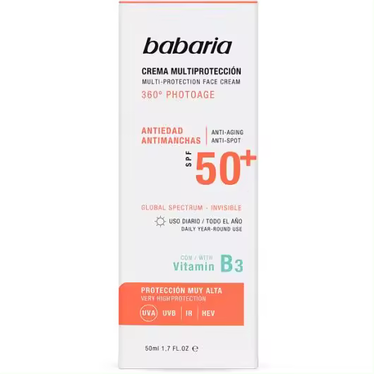 Crema Solar Multiprotección Antiedad SPF50+ Babaria - 1