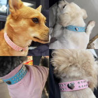 Collar De Moda Para Perro Corazón De Diamante En Cuero PU Collar De Fiesta Para Chihuahua Yorkie Decoración Para Gato Regalo De Suministros Para Mascotas - details 1