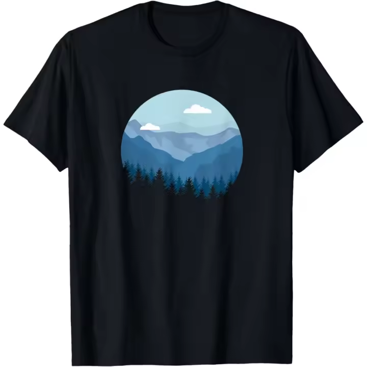Camiseta de Manga Corta, 100% Algodón, Ropa Unisex para Hombres y Mujeres en 5 Tallas, Camiseta Negra, Cuello redondo con estampado. - 1