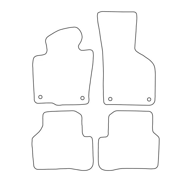 Juego de alfombrillas de terciopelo para Volkswagen Passat B7 2010-2014 - acabado azul - 1