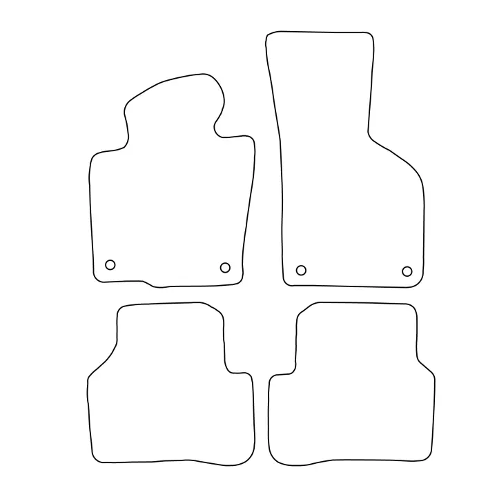 Juego de alfombrillas de terciopelo para Volkswagen Passat B6 2005-2010 - acabado negro - 1