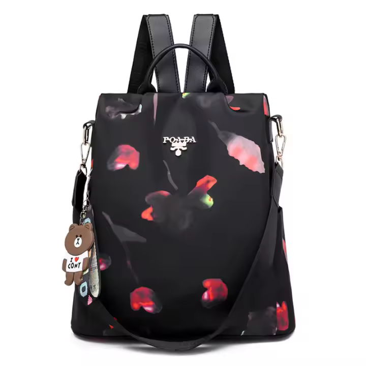 Mochilasparamujer para Mujer Cuero Moda Designer Bolsa de Viaje Gran Capacidad Femenin Bolsa de Hombro Negro - 1
