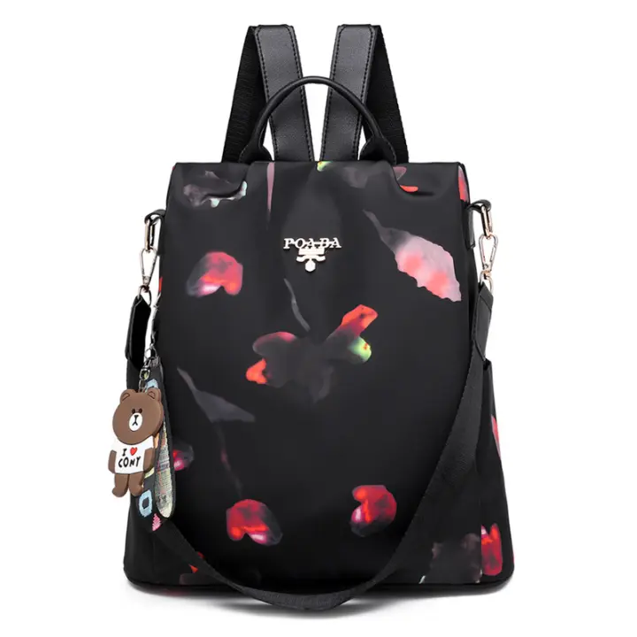 Mochilasparamujer para Mujer Cuero Moda Designer Bolsa de Viaje Gran Capacidad Femenin Bolsa de Hombro Negro - 1