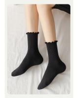 Calcetines Para Mujer 5 Pares En Lote Algodón Transpirable De Media Pantorrilla Estilo Ruffle Negro Blanco Para Primavera Y Otoño - details 10