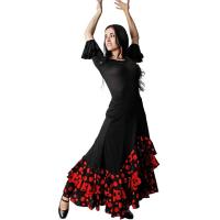 Body de licra para Niña danza flamenca o sevillanas. Doble volante en la manga. Tejido elástico y de calidad. - details 5