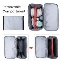 Bolsa de almacenamiento universal para cochecito de 14.6 x 12.2 x 7.5 pulgadas, bolsa grande impermeable para pañales de bebé, bolsa de almacenamiento para cochecito con portavasos y correas para los hombros, 4 maneras de llevar la mochila (gris) - details 4