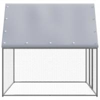 vidaXL Gallinero de acero galvanizado plateado y gris 2x2x2 m - details 2