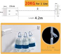 Tendedero retráctil Ajustable 4,2 M Ajustable Inoxidable Cuerda Retráctil Montado Retractable Exterior Lnterior Baño Jardín Resistencia Estante de Secado - details 7