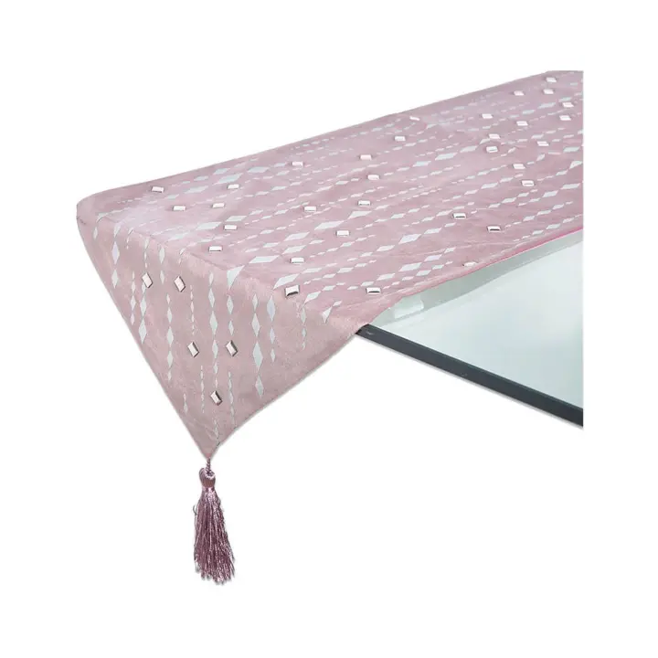 Camino 33*180 rosa tiras espejos yvette  Material: Poliester Medidas (Ancho*Alto*Fondo): 33*180*0.5Presume de casa - 1
