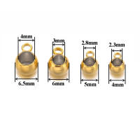 20pcs Perlas De Acero Inoxidable Con Agujero Grande 2/3/4mm Colgantes De Charms Para Creación De Joyas DIY Color Oro - details 0