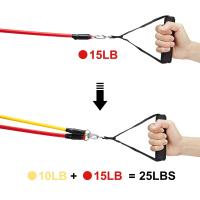 Set De 11 Pzas De Bandas De Resistencia TPE Con Anclaje De Puerta Manijas Y Correa Para Entrenamiento Elasticidad Adecuado Para Piernas Cintura Y Muslos - details 3