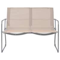 vidaXL Juego de muebles de jardín 4 piezas tela y acero crema - details 1