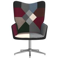 vidaXL Silla de relax de tela patchwork Gris y negro, Negro, Negro y plateado Sillon Dormitorio Sillon Comodos Silla Relax Sillón Sofá - details 2