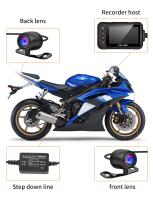 Cámara DVR Para Motocicleta 3 Pulgadas Impermeable Con Visión Nocturna 720P Delantero Y 480P Trasero Grabación En Círculo Sensor G Y Detección De Movimiento Negro - details 12