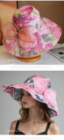 Gorro De Paseo De Moda Con Estampado De Flores Para Mujer Sombrero De Sol Grande Para Playa Protección Solar Casual - details 2