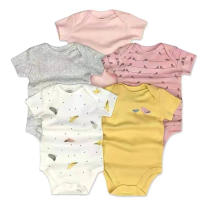 Nueva ropa de verano para bebés y niños pequeños, mono de pedo cruzado triangular de colores mixtos, ropa para gatear para bebés, conjunto de cinco piezas - details 22
