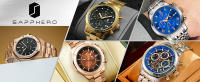 Reloj De Hombre SAPPHERO En Acero Inoxidable Dorado Con Cronógrafo Y Calendario Resistente Al Agua Pantalla Analógica-Digital Estilo Casual - details 0
