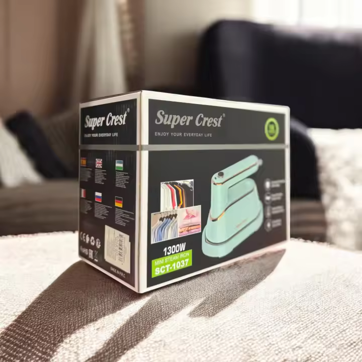 Mini Plancha Portátil Super Crest,  Vaporera De Mano Giratoria 180°, Calentamiento Rápido, Plegable, 1300w, ideal para viaje - 1