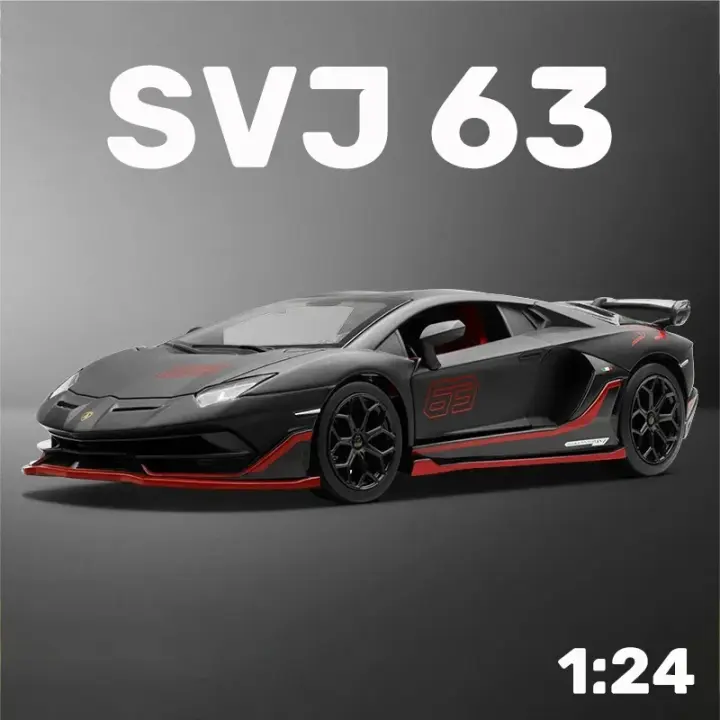 Lamborghini Aventador SVJ 63 Coche De Carreras De Aleación 1:24 Con Sonido Y Luz Modelo De Metal Juguete Para Niños Colección - 1