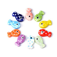 10pcs Cuentas De Cerámica En Forma De Pez Para Fabricación De Joyas Pulseras Y Collares Accesorios De Encanto Coloridos - details 3
