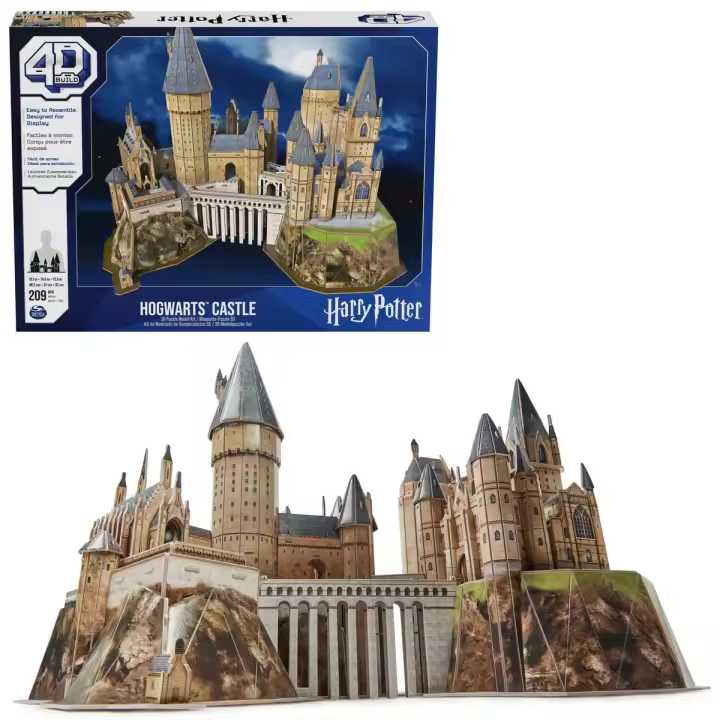 SPIN MASTER - 4D Build - PUZZLE 3D HARRY POTTER CASTILLO HOGWARTS - Rompecabezas 3D Juego Construcción - Puzzles para Adultos y Niños - 6069831 - Juguetes Niños +12 años - 1