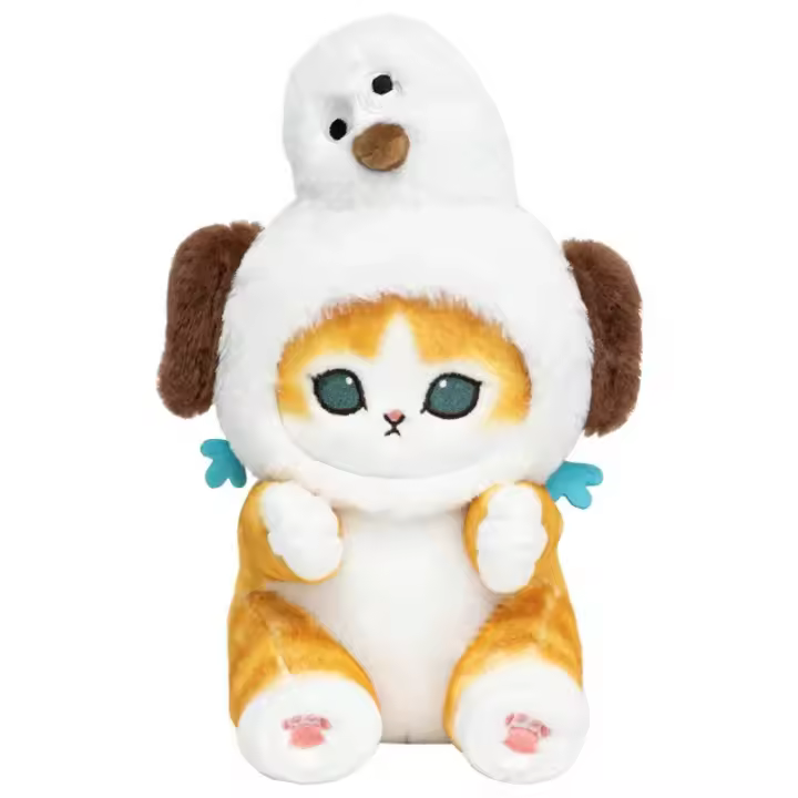 Muñeco De Peluche De Serie Animal Mofusand Verdadero Gaviota Gato Pato Verde Flamingo Bird Azul Pié Saltarín Ornamento Para Decoración De Hogar - 1