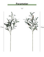 Rama De Olivo Artificial Verde Hojas Para Navidad Plantas Falsas Para Decoración De Bodas Y Casas Flores De Seda Para Fotografía - details 10