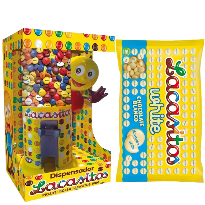 Pack Lacasitos White 1KG + dispensador 150G .Ideal para compartir y regalar. - 1