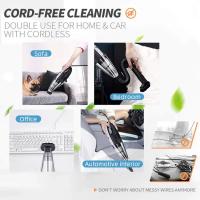 Potente Aspiradora de Mano Inalámbrica Portátil 120W 2200mAh con Función Húmedo y Seco Filtro HEPA Lavable y 5 Boquillas Recargables para Hogar, Mesa, Oficina, Coche，regalos para hombre - details 3