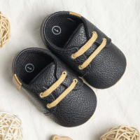 Zapatos De Cuero PU Retro Para Bebés Niños Y Niñas Estilo Británico Multicolor Antideslizantes Para Primera Caminata Suela De Goma Casual Para Niños Y Niñas - details 25