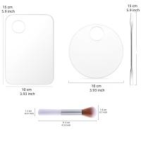 Paleta De Maquillaje Transparente De Acrílico Redonda Y Cuadrada Fácil De Limpiar Herramienta De Belleza Para Fundamento - details 5
