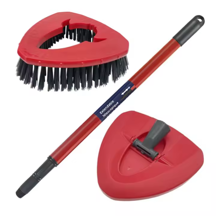 Mopa Giratoria Extensible Con Manija De 56-123cm + Cepillo De Limpieza + Base Triangular Compatible Con Vileda / O Cedar Easy Wring Spin Mop - 1