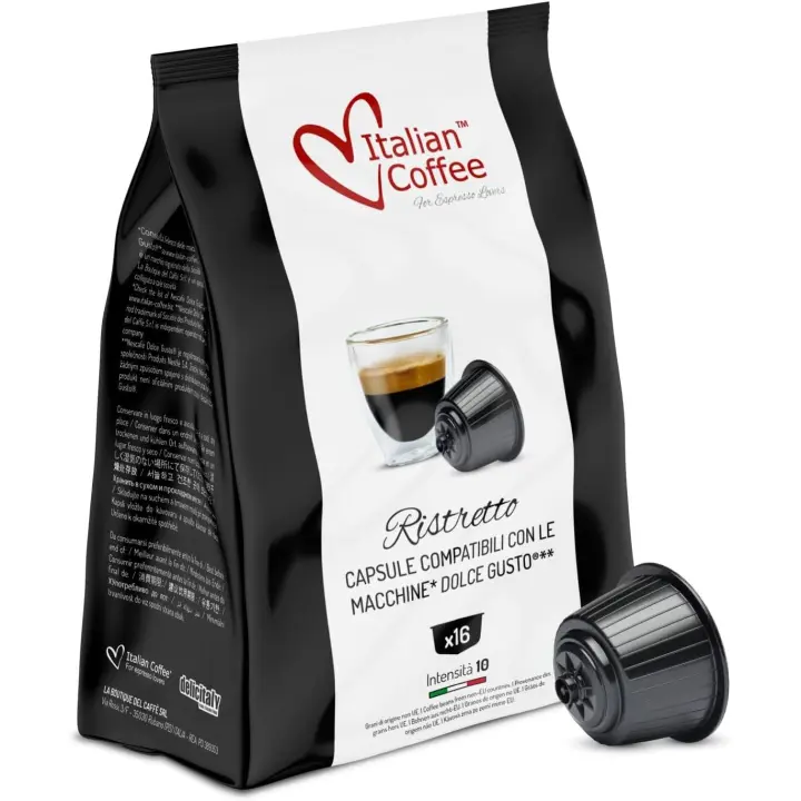 64 ( 4 X 16 ) Capsulas Compatibles Nescafè Dolce Gusto - Cafè Ristretto Italian Coffee - Intensidad 10 - 1