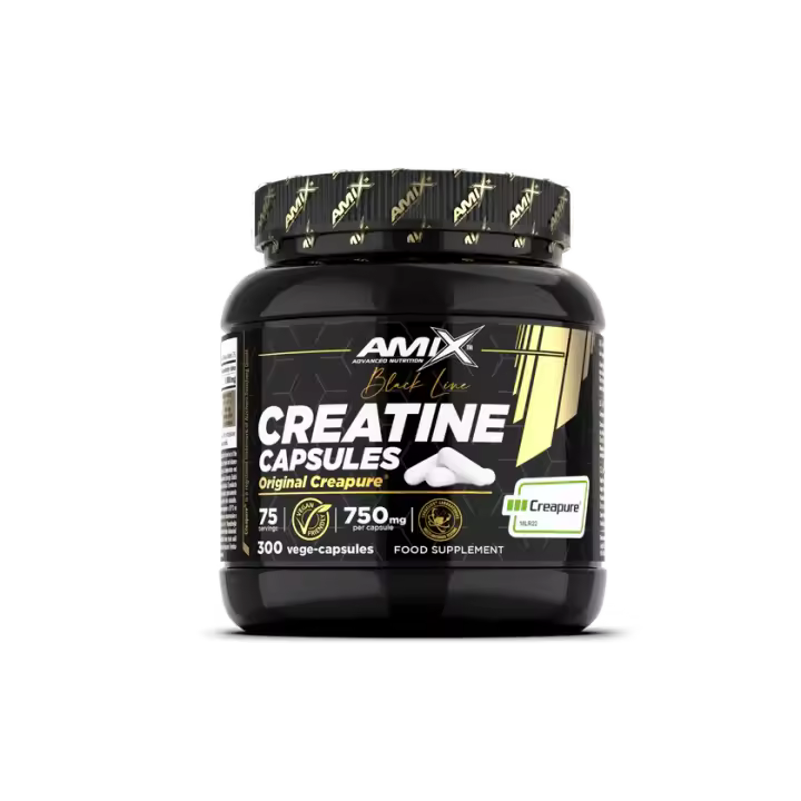 Creatina Creapure Amix Black/ 300 Vege-Caps/" Máxima Pureza y Rendimiento Deportivo" - 1