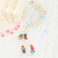 Encanto Gargantillas de cuentas de arroz coloridas y dulces para mujer, collar bohemio romántico con flor de imitación de perlas, cadena para clavícula, regalo de joyería para niñas - details 6