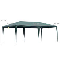 Outsunny Carpa de Jardín 6x3 m Cenador Desmontable Exterior con 6 Mosquiteras Laterales 2 Puertas con Cremallera Impermeable y Ventanas para Terraza Patio Playa Verde - details 2