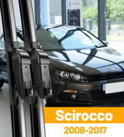 Limpiaparabrisas Delantero Para Volkswagen VW Scirocco 2008-2017 Accesorios De Ventanas R GTS 2013 2014 2015 2016 Láminas De Limpieza De Ventosa Natural De Goma Negro Resistentes a Temperaturas Extremas - details 0