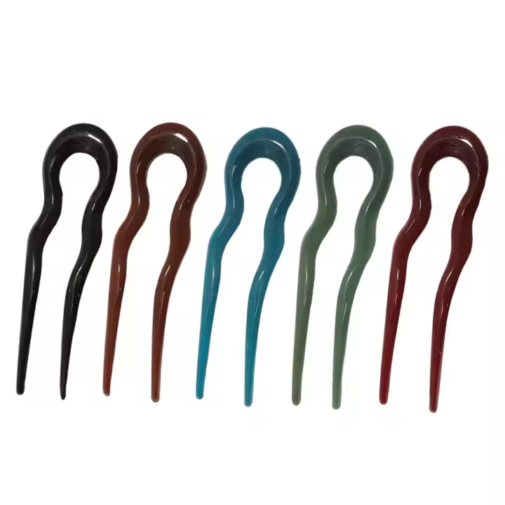 horquillas de plástico para el pelo, estilo francés, para moños, onduladas, para mujeres y niñas. - 1