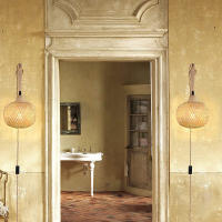 Lámpara De Pared De Bambú Natural Tejido a Mano E27 Candelabros De Paja Rattan Decoración De Habitación Luz De Techo Fixiones - details 9